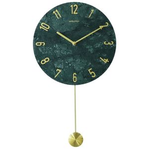 European-Style Marble Wall Clock Modern Creative Gold Big Swing Clocks Wall Home Decor Silent Watch Home Duvar Saati Gift FZ904 T200616