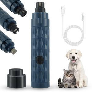 Moedor de unhas do cão com luz LED recarregável 2 velocidades poderosas potentes pet pet trimmer as patas indolor grooming e suavização 220423