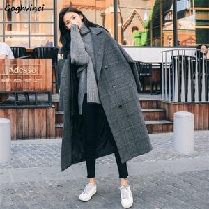 Wool Blends Women Winter Double breasted Epaulet Chic Elegant Womens Outwear New Stylish All match Thicken Students Ulzzang Ins LJ201106