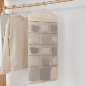 Piece Solid Color Clothes Storage Bag Closet Hanging Underwear Household For Socks Mesh Clothing Organizer Boxes & Bins