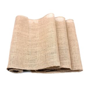 Vintage Sackleinen hessischen Tischläufer natürliche Jute Land Hochzeit Party Dekoration Heimtextilien für Weihnachten Home Runners Y201020