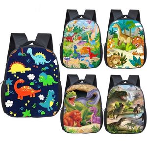 12 Inch Cartoon Dinosaur Backpack Children School Bags for Boys Girls Kindergarten Bags Toddler Backpack Kids Bookbag LJ201225