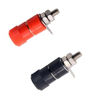 Andra belysningstillbehör 4mm Banana Socket Nickel Plated Binding Post Nut Plug Jack Connector Red Black JS-910Bother