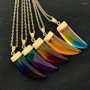 Pendant Necklaces Halloween Jewelry Necklace 2022 Colorful Crystal Natural Stone With Stainless Steel Chain Wholesale Bulk