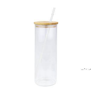 Sublimationsglas Straight Skinny Tumbler 25oz Blanks Wein Bier Kaffeetasse High Borosilicate Clear Frosted Cup SEAWAY GCF14381