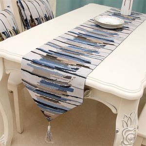 Runner de mesa de poliéster Nórdica Modern Colorful Strips Decoração Ceda 220615