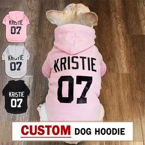 Benutzerdefinierte Hunde-Kapuzenpullover, große Hundekleidung, personalisierte Kleidung mit Kosenamen, französische Bulldoggen-Kleidung für kleine, mittelgroße und große Hunde, XS6XL 220621