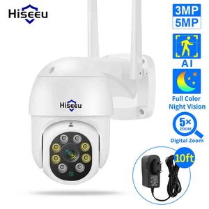 Hiseeu 3MP Wireless PTZ Speed Dome IP Camera WiFi Outdoor Two-way Audio CCTV Security 2MP 5MP Smart Video Surveillance Camera AA220315