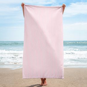 70 * 150cm Seersucker Beach Handduk Rektangel Handdukar Fast Kemtvätt Tyg Broderi Hushåll Tillbehör 4 färger