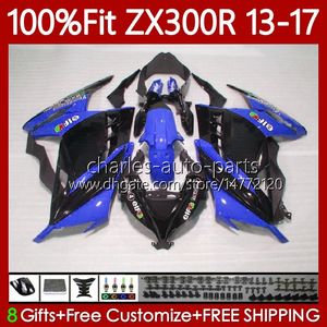 Injection Fairings for Kawasaki Ninja ZX-300R ZX3R EX ZX 3R 300R 2013 2014 2015 2016 2017 125NO.127 ZX-3R أسود أسود EX-300 13-17 ZX300 EX300R ZX300R 13 14 15 16 17 OEM الجسم