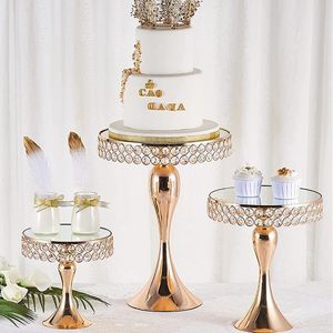 Outros suprimentos de festa festiva embalam o bolo de ouro Stands Sobessert Table Pedestal Stand Glass for Wedding Baby Shower Christmas de outro