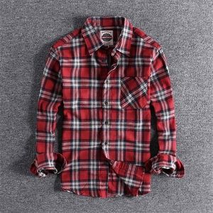 nuovo arrivo British fashion youth Plaid top camicetta a maniche lunghe da uomo autunno e inverno plus size alta qualità in vendita XL