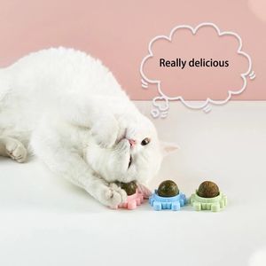 Mentas Puras al por mayor-Sublimación Juguetes NUEVO Cangrejo Catnip Ball Pure Natural Mint Leaf Rotating Interactive Cat Toy Autoadhesivo Catnip Dientes Limpieza Bolas comestibles