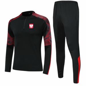 Polonia National Football Team Kids Running Tracksuits Sets Set Men Outdoor Football Kits Kits Jackets Pant Sports Sports Humking Soccer Allenamento Suit