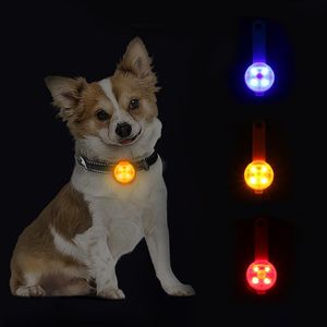 Dog Collars & Leashes 1PC Night Safety Collar Pendant USB Charging LED Luminous Waterproof Silicone Pet Accessories