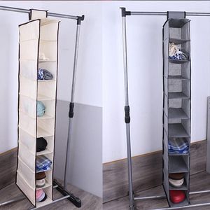 Caixas de armazenamento Caixas 10 Células Pendurado Rack Saco Titular Roupeiro Armário Sapatos Organizador de Vestuário Quarto Casa