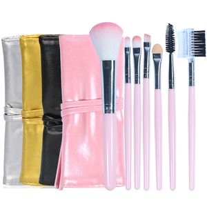 7PCs Makeup Brushes Sets Pulver Foundation Eyeshadow Blusher Professionell skönhet Make Up Candy Cosmetic Tool med väska