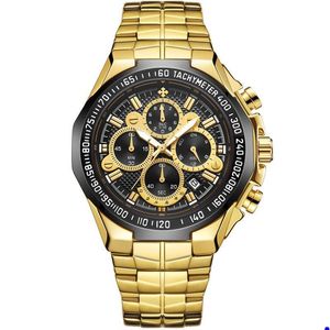 Wwoor högkvalitativ klocka Seven Needle Man rörelse Sektion Steel Bring Quartz Waterproof Wrist Watch Chronograph Watches Wholesales Wristwatches W2