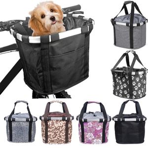 Dog Car Seat Covers Bike Basket Carrier Folding Detachable Bicycle Handlebar 11lbs Front Cycling Small Pet 2022Dog