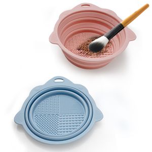 Silicone Folding Makeup Brush Cleaner Foundation Brushes Scrubber Board Pad Washing Brush Cleaning Tool