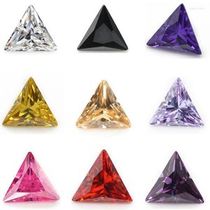 Outras cores 50pcs 3x3-15x15 VOOLET BRANCO VOOLET GOLOVE PURLO PLACH Pink Triângulo Cubic Zirconia Loose Cz Stone Outro Outro Edwi22