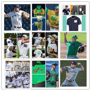 XFLSpcallegeカスタムNDカレッジステッチ野球ジャージ9ジャックBrannigan Jersey 26キャメロンブラウン41ジャクソンデニー25 Ryan Lynch 30 Mitch Megias 36