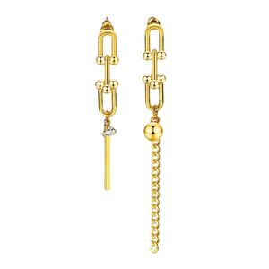 Ohrstecker, minimalistische asymmetrische Ohrringe, lange und kurze Mode, goldene Farbe, Charm-Schmuck für Reisen, Gedenken, Muttertag