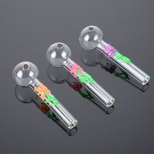 Pipe luminose a forma di fiore Tubo dritto Portasigarette per tabacco Pipa a mano Bruciatore di olio in vetro Pyrex Diversi colori disponibili Suggerimenti per filtri per erbe secche