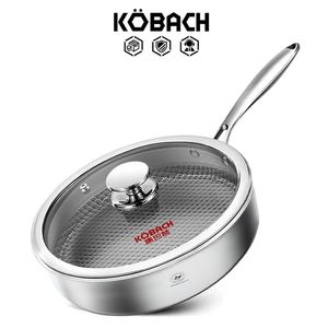 Kobach Bratpfanne 26 cm Nicht -Stick -Edelstahl -Pfannenküchen Küchentausende Elektrische Induktion 220423