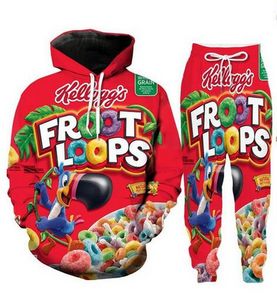 - Новая мода для мужчин/женщин Froot Loops Sweatshirt Joggers Funny 3D Print Unisex Hoodies + Pants % 01