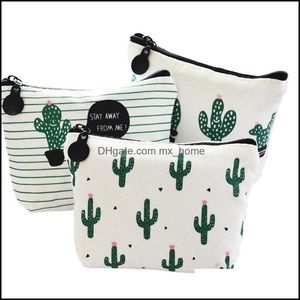 Bolsas de lápis Casos de escritório Supplies Business Industrial LL Fashion Canvas Cactus Bag C DHNQB