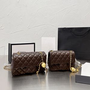 Bolsa de ombro feminina designer corrente pequena bolsa de bola dourada bolsa de moda de canal de luxo
