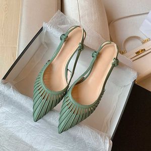 Topselling shall Sandals Baotou Sandals Branco Cabeça pontiagudada Holdada Sapatos de salto alto verão Classic clássico de luxo feminino