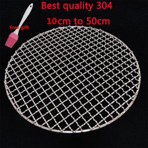 304 Edelstahl rund BBQ Grill Mesh Home Braten Netze Speck Werkzeug Eisen Grillzubehör antihaftbeschichtete Matte Gitter 220813