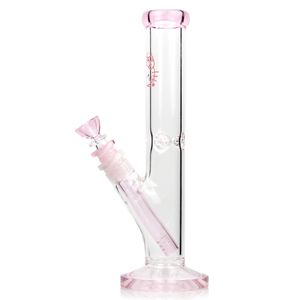 10 '' rosa Kitty Bong carino Narghilè vetro fumo KT tubo dritto tubo trasparente piccola pipa ad acqua bocca colorata prezzo all'ingrosso 14 mm giunto femmina e ciotola