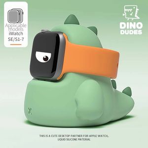 Silikon Şarj Cihazı Stand Tutucu İstasyonu Dock için Ultra 49mm Seri 8 7 6 5 4 3 IWATCH 41mm 45mm 38/42mm Karikatür Şarj Dock