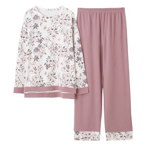 Autumn Cotton Women Pajamas Long Sleeve Women's Pajama Set Print Plus Size 5XL Pijama Tops+ Pants Two Piece Pyjamas 220329