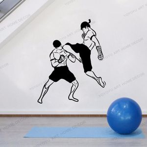 Wall Stickers Martial Kickboxing Decal Fighting Home Interior Art Design Murals Bedroo Decor Yw-56