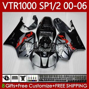 Bodys Kit for Honda Vtr1000 Black Gray 7RTV1000 RC51 2000-2006 هيكل السيارة 123No.3 SP1 SP2 VTR 1000 00 01 03 03 04 05 05 05 05 06 vtr-1000 2000 2001 2002 2003 2003 2005 2005 2005 2005 2005