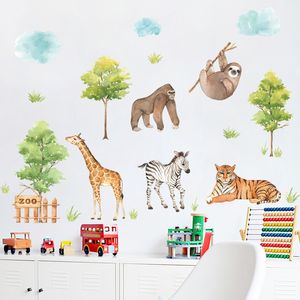 Grandi animali da foresta adesivi a parete per bambini camerette per ragazzi decorazioni per camera da letto tigre da carta da parati poster giungla decorazione