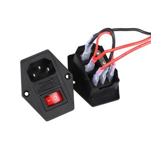 Switch 250V Power AC 3pin Socket With Red Triple Rocker Tripod Feet Of Copper Fuse For 3d PrinterSwitch