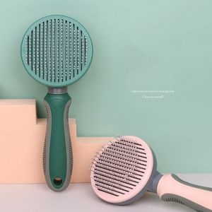 Professional Dog Grooming Tools Pet Comb Dogs Hair Removal Combs Cat Self-Cleaning Comb Brush Remove Floating Hairs Keep Cats Skin Healthy ZL1193