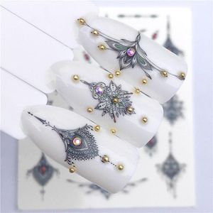 water sticker for nail art decoration slider mandala lotus moon diamonds adhesive design decal manicure lacquer accessoires