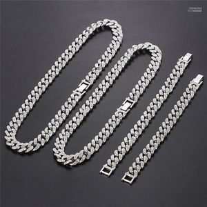 Chokers 13 mm srebrny kolor Miami Curb Cuban Cain Naszyjniki mężczyźni Kobiety Hip Hop Biżuteria Bling Rapper Unisex Grunge Sidn22