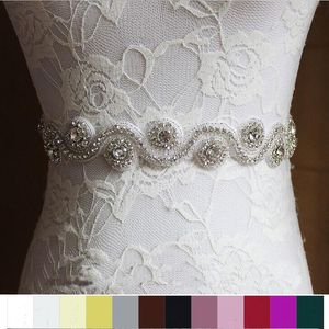 Bälten mode lyxig vävning kristall strass bröllop midjeband handgjorda pärlor pärlor brud sash bälte aftonklänning