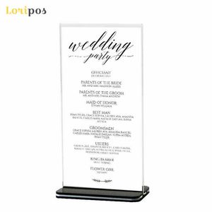 10 st 20 * 10cm Double Side Acrylic Tabell Tag Display Stand Sign Billboard Holder Meny Prisetikettramlista Skärmhållare