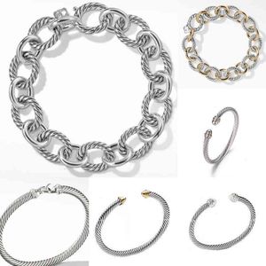 Twisted Wire Bracelet Charm Gold Sliver Bangle Round Head Bracelets Women Fashion Versatile Platinum Plated Two-color Hemp Trend Hot Selling Jewelry