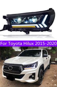 Estilo do carro farol para toyota hilux cabeça lâmpada 20 15-20 20 revo rocco drl faróis sinal de volta luzes de nevoeiro luz de corrida do dia