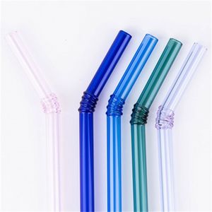 Reusable Glass Straws Colorful Drinking Straw Eco friendly High Borosilicate Glasses Straw Party Favors Bar Drinkware 339 D3