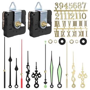 Kits de ferramentas de reparo 2pcs Quartz DIY relógio de parede Mecanismo Numerais Kit com 4 mãos para reparo de substituição HELE22